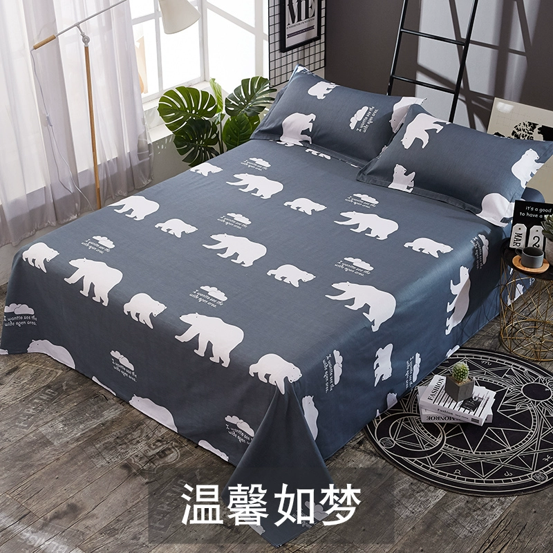 Khăn trải giường bằng vải cotton đơn cho sinh viên ký túc xá 1,2m giường đôi 1,5 / 1,8 mét giường 100% vải cotton