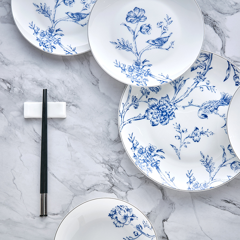 Ronda about ipads porcelain Chinese dishes tangshan suit ipads porcelain tableware Chinese wind high - end elegance housewarming gift tableware