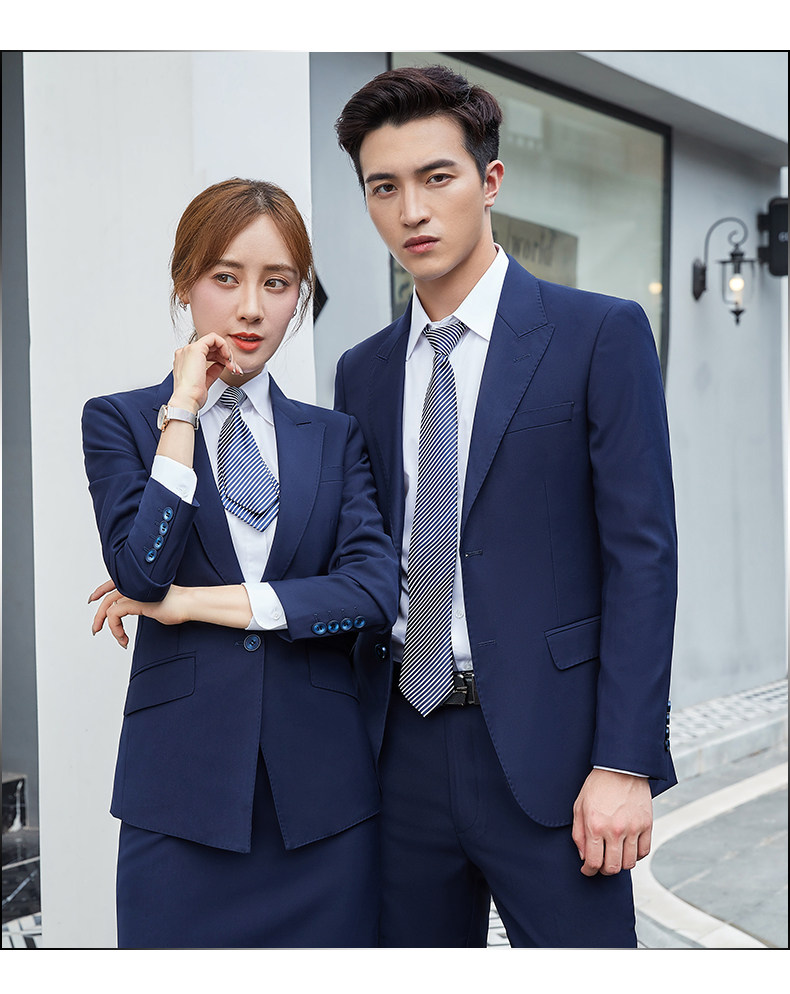 干练气质灰色西装套装男士三件套商务正装4s店工作服经理销售工装详情22