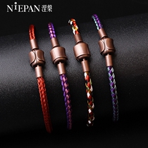 Imported 3mm waterproof wire rope bracelet female 3D hard gold beaded Road with string