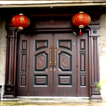 Zinc alloy villa door stainless steel custom door copper door Double open door rural household glass security door courtyard door