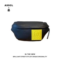 Tide Bracket Male Street Trend Single Shoulder Slipper Bag Sports Hip-hop Waist Women in Personality Bag True Cow Leather