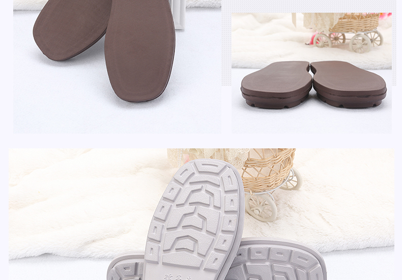 Bọ cạp gia đình đế dép đế bằng len đế bằng len chống trơn trượt không trên đế giày đế đôi - Trang chủ dép nhựa mang trong nhà