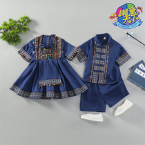 Hanfu Boy Summer Childrens Miao Xinjiang Girls Tang Costume China March Three Clothing Chinese Wind Few National Suits