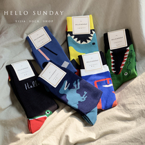 Tide socks women Spring and Autumn models in the long tube socks pile cotton personality art cartoon Four Seasons Street Hip Hop couple