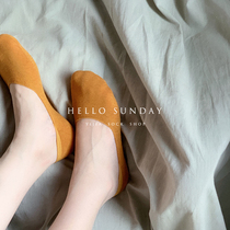 Boneless new summer thin cotton invisible boat Socks short shallow mouth does not fall back solid color retro Korean socks solid color