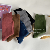 Flat-based Hundred Socks Womens Cotton Medium Long Tube Pile Socks Four Seasons Spring New Fashion ins