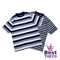  SPOT BEAMS PLUS INDIGO POCKET T-SHIRT BLUE DYED STRIPED POCKET SHORT-SLEEVED T-SHIRT