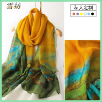 Silk mulberry silk scarf female hundred tower spring and summer silk small square scarf decoration tied bag small neck scarf foreign gift scarf