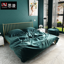 Nordic simple light luxury iron bed 1 5 meters 1 8 double net red gold single modern iron art 1 2 Princess ins Bed