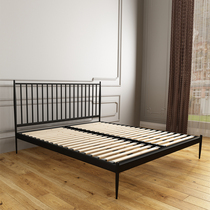 Iron bed simple modern double iron frame bed 1 8 m 1 5m thick princess bed iron bed Black Nordic ins Wind