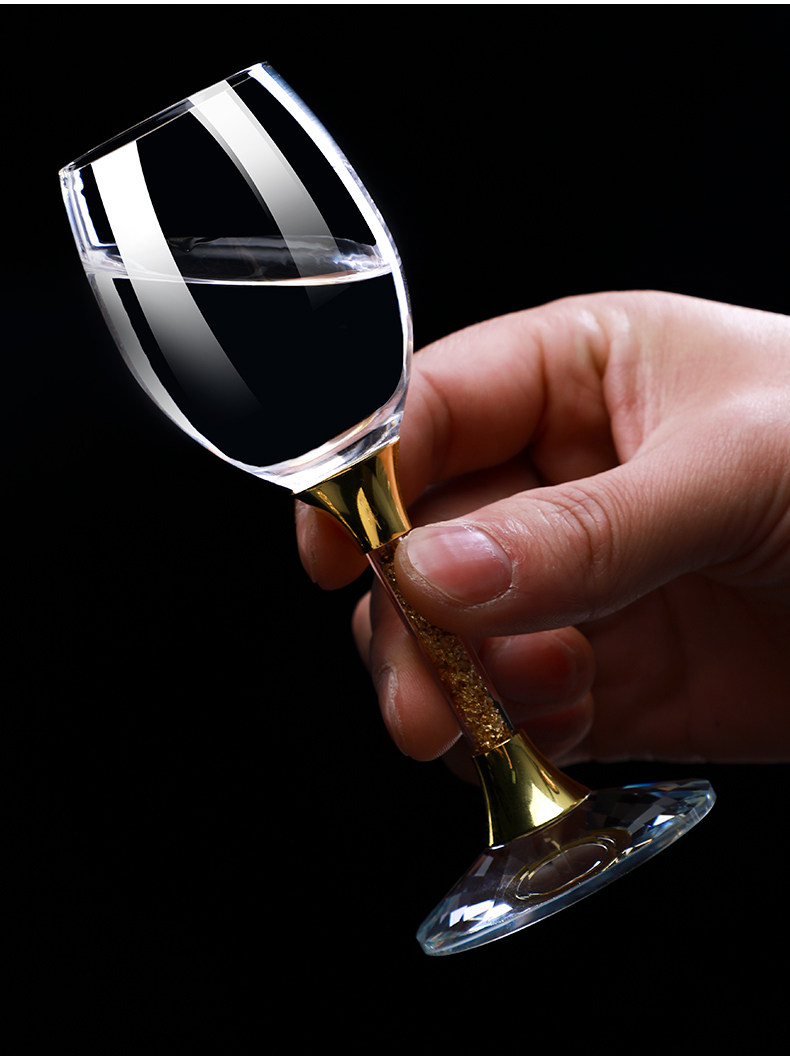Ликер Cup 家用金箔白酒杯水晶玻璃一口杯金边子弹杯烈酒杯带刻度分酒器套装 ANCE