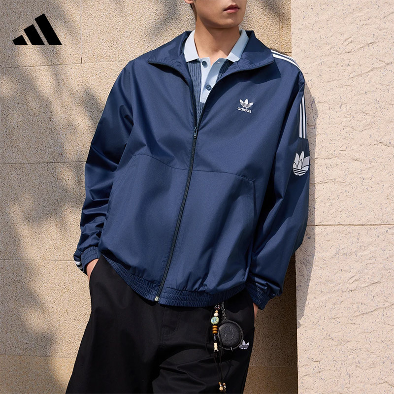 Adidas Adidas Trefoil Men's and Women's Trendy Sports Casual Top Retro Stand Collar Jacket Kv8856 Adidas Adidas Trefoil Men's and Women's Trendy Sports Casual Top Retro Stand Collar Jacket Kv8856