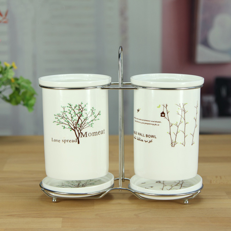 Chopsticks tube rack shelf binocular Chopsticks Chopsticks box to receive ceramic tube stainless steel frame