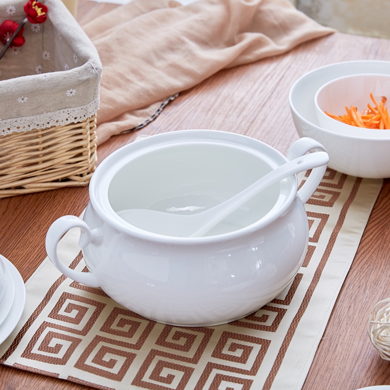 Ceramic tableware Jane the 9 inches product pot tangshan big square European - style soup pot of ear buds palace ceramics
