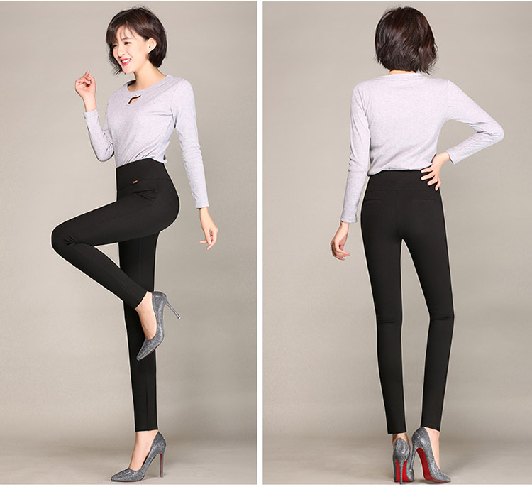 Quần legging cạp cao Quần thun nữ co giãn 9 kg 200 kg mỡ chân cỡ lớn cộng với nhung dày mùa thu đông quần legging đùi