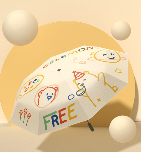 Japan beach umbrella female summer sun protection shade umbrella clear and rain dual-use umbrella folding and folding small portable light and UV resistant UV