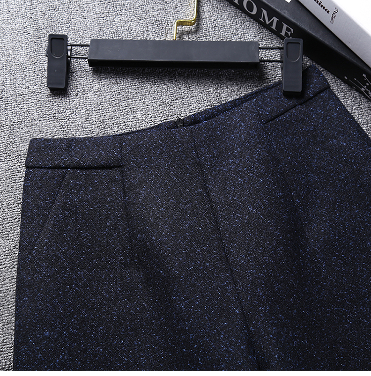 Người mẫu thu đông 2018 quần short len ​​cạp cao nữ mặc một chiếc quần ống rộng từ quần skinny mỏng giản dị quần sooc đen nữ lưng cao