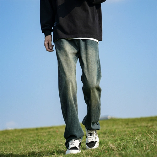 Летние ретро джинсы, штаны для отдыха, в американском стиле, свободный прямой крой