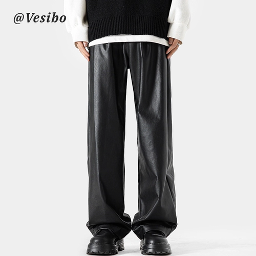 Полиуретановые штаны для отдыха, в американском стиле, оверсайз, свободный крой