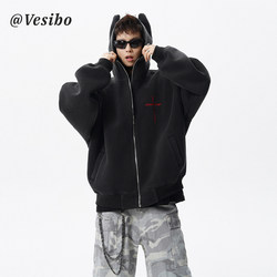 Heavy Embroidered Cardigan Hoodie for Men, Autumn Design, Versatile Casual Hoodie, High Street Fashion Brand Couple's Jacket