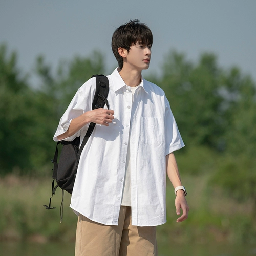 Японская летняя рубашка, куртка для отдыха, короткий рукав