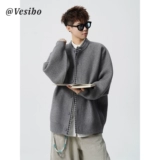 Трикотажный комплект, свитер, зимняя ретро рубашка, куртка для влюбленных, кардиган, в американском стиле