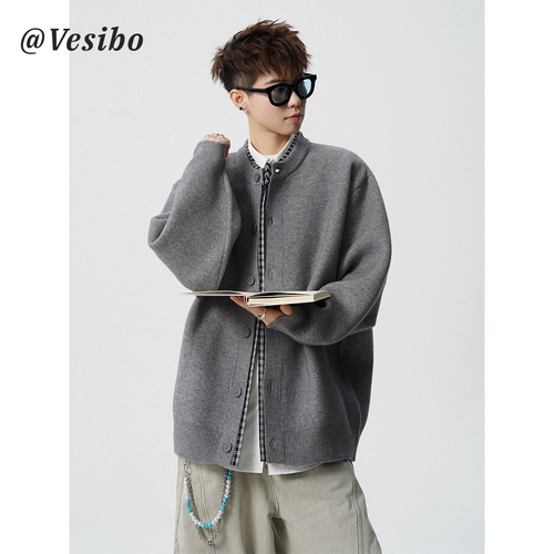 Трикотажный комплект, свитер, зимняя ретро рубашка, куртка для влюбленных, кардиган, в американском стиле