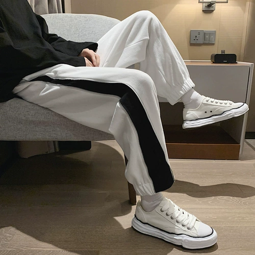 Трендовые весенние спортивные штаны для отдыха с молнией, в корейском стиле, в американском стиле, свободный крой