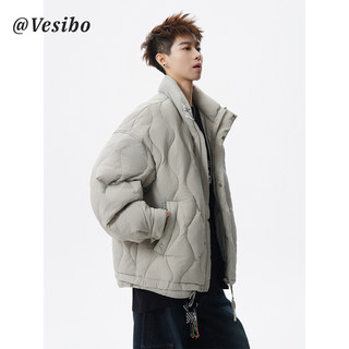 90% White Duck down Stand Collar down Jacket for Men, Winter Trendy Brand, Loose Casual Couple's Top, American Style Versatile Warm Coat