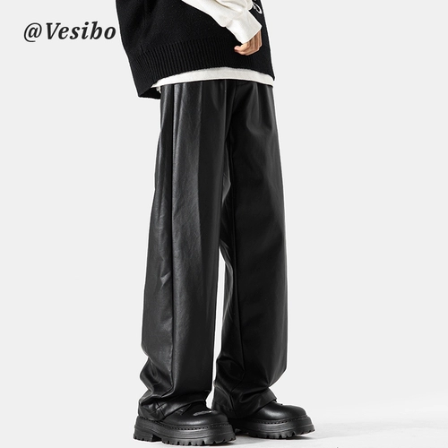 Полиуретановые штаны для отдыха, в американском стиле, оверсайз, свободный крой