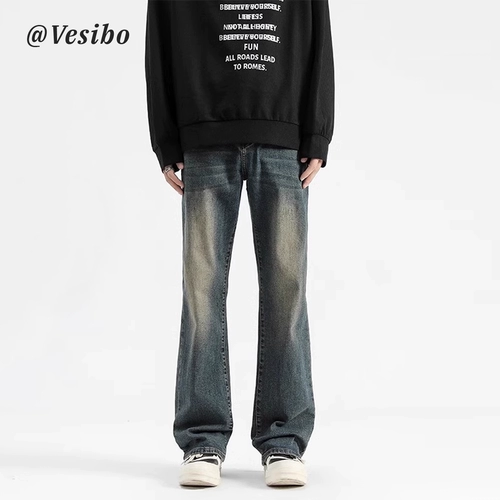 Tide, летние джинсы, универсальные штаны, штаны-клёш, в американском стиле, свободный прямой крой