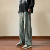 Летние джинсы, штаны для отдыха, свободный прямой крой, в американском стиле