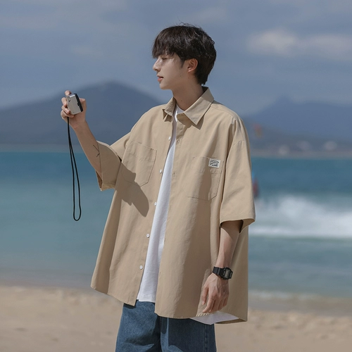Летняя японская трендовая рубашка для отдыха, свободный крой, защита от солнца, подходит для подростков