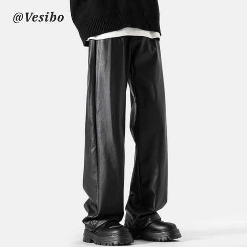 Полиуретановые штаны для отдыха, в американском стиле, оверсайз, свободный крой