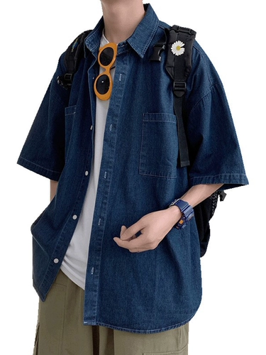 Ретро летняя рубашка, куртка для отдыха, короткий рукав, подходит для подростков, оверсайз