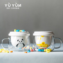 Yuyun glass tea cup Office Home tea cup tea water separation ceramic filter cup tea cup female