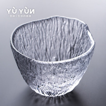 Yuyun salad glass bowl Japanese hammered fruit dessert bowl transparent yogurt bowl home yurt Bowl cereal bowl