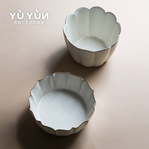 Yuyun lotus soup bowl Japanese tableware single instant noodle bowl ceramic bowl salad bowl noodle bowl home fruit bowl large