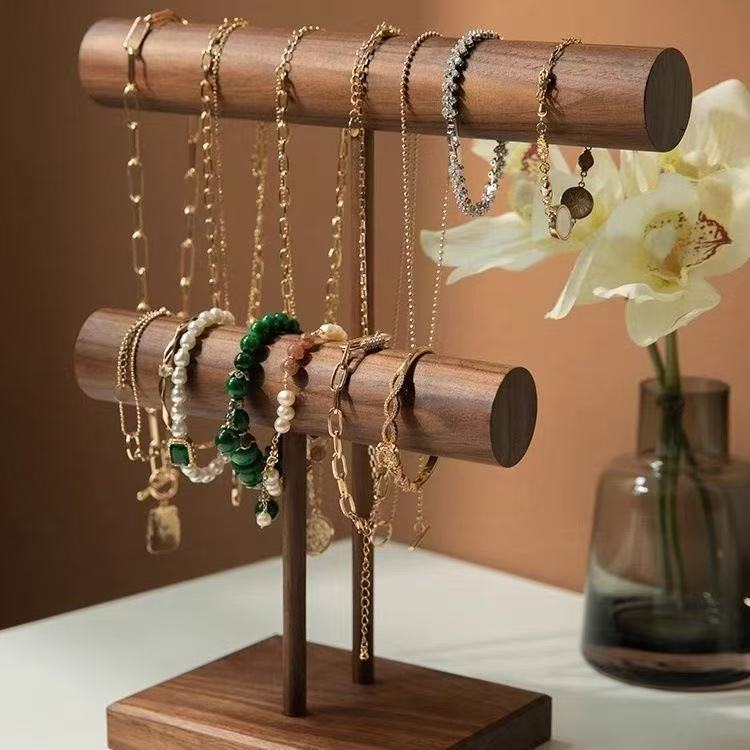 ウォールナット無垢材ジュエリースタンド ネックレスディスプレイスタンド イヤリング イヤリング収納ラック ジュエリースタンド 軽量 高級 シンプル ハイエンド