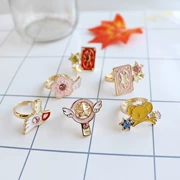 6267 V Thanh Đảo Eraser Trang sức Mocha Nhật Bản Sakura New Star Star Bird Bird Diamond Ring