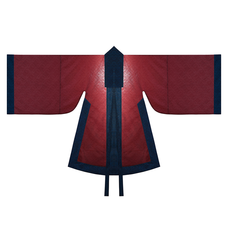 Tianhan Jiaoyang Hanfu, Ming-Style Hanfu, Summer Style, Dark Pattern Gauze Material, Unisex Robe, Hechao (Long Robe), Cape
