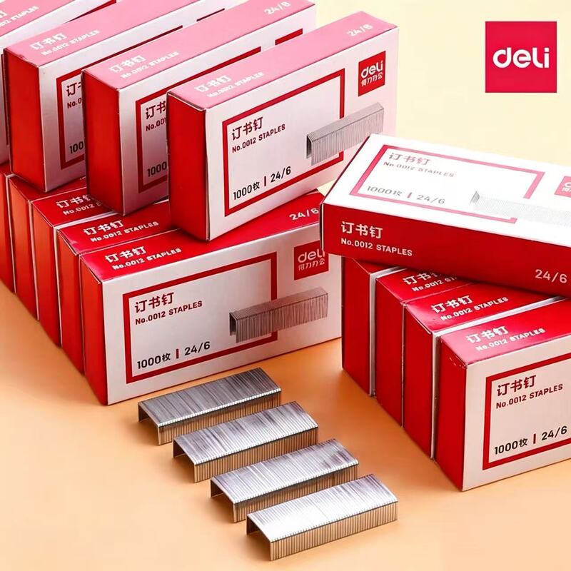Deli Staples for 25 Pages, Stainless Steel Binding Staples, Office Stapler Universal Staples