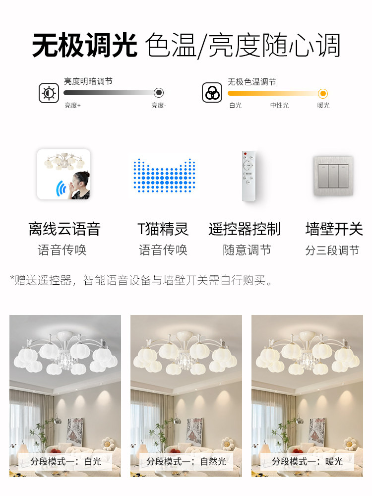 Living Room Ceiling Lamp 2026 New Creative Cotton Lamp Cream Style Modern Simple Crystal Light Luxury Main Hall Lamp