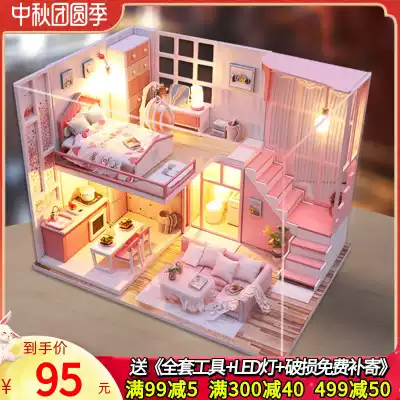 diy cottage handmade loft villa modern mini house assembly model toy girl gift