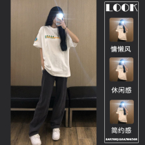 Summer Big Code Womens Dress 2022 Light Cooked Fat Mm Display Slim Superior Sense Salt Ensemble Wearing a short sleeve blouse and two suit spring