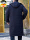 Plus-Size Long down Jacket for Men, Loose Fit, Detachable Inner Lining, Over-The-Knee Coat, Warm Winter Coat for Big Guys