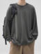 200kg Fat Man's Long Sleeve T-Shirt for Men, Autumn and Winter, Pure Cotton, Solid Color, Loose Fit, Round Neck, Plus Size, Oversized Undershirt for Men