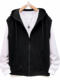 Spring and Autumn Hooded Vest + Sweatshirt for Men, Plus Size, Sleeveless Waistcoat, Trendy Long Pants Three-Piece Set for Big and Tall Men