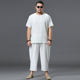 Linen suit fat man extra large size Chinese style men's clothing plus fat plus size loose fat man cotton and linen short-sleeved T-shirt 300